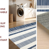 Modern Earth Tone Striped Visual Appeal(Blue)