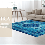 Ultra Soft Area Rug, Non Slip, Stain Resistant, Washable Area Rugs for Living Room, Bedroom, Carousel Kids Playroom(Blue) - ODIKA
