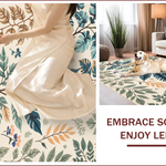 Ultra Soft Area Rug, Non Slip, Stain Resistant, Washable Area Rugs for Living Room, Bedroom, Beige Jungle Print Kids Playroom Rug(Ivory) - ODIKA