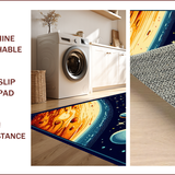 Ultra Soft Area Rug, Non Slip, Stain Resistant, Washable Area Rugs for Living Room, Bedroom, Solar System Round Kids(Blue) - ODIKA
