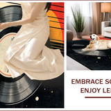 Retro Vinyl Record Entryway Non Slip Door Mat(Black)