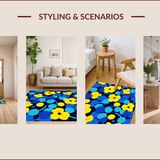 Modern Chrysanthemum Farmhouse Dining Room Non Slip(Yellow)