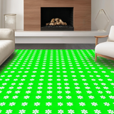 Vibrant Green Floral Geometry(Green)