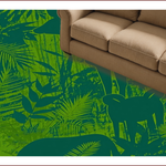 Ultra Soft Area Rug, Non Slip, Stain Resistant, Washable Area Rugs for Living Room, Bedroom, Abstract Jungle Animal(Green) - ODIKA