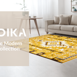 Elegant Low Pile Geometric Design(Yellow)