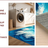 Ocean Blue Waves Non Slip Mat(Blue)