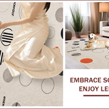 Ultra Soft Area Rug, Non Slip, Stain Resistant, Washable Area Rugs for Living Room, Bedroom, vinyl record bath mat(Beige) - ODIKA