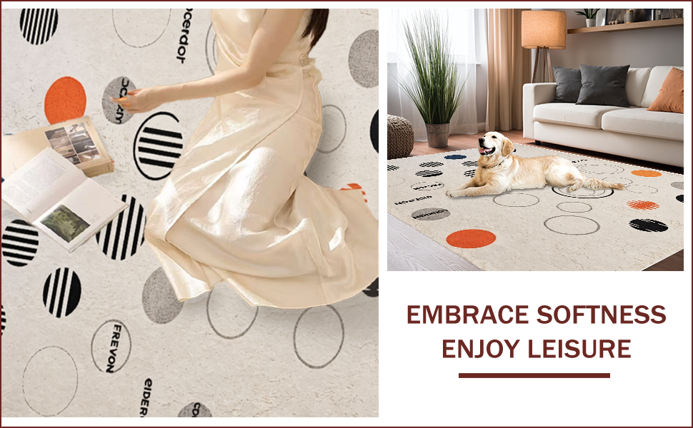 Ultra Soft Area Rug, Non Slip, Stain Resistant, Washable Area Rugs for Living Room, Bedroom, vinyl record bath mat(Beige) - ODIKA