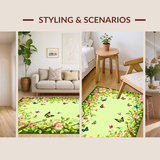 Artistic Butterfly Floral Motif(Green)