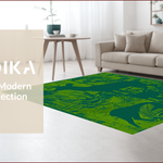 Ultra Soft Area Rug, Non Slip, Stain Resistant, Washable Area Rugs for Living Room, Bedroom, Abstract Jungle Animal(Green) - ODIKA