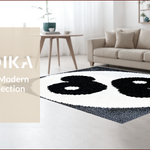 Ultra Soft Area Rug, Non Slip, Stain Resistant, Washable Area Rugs for Living Room, Bedroom, Yin Yang Doormat Rug(Black) - ODIKA