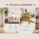 Artful Greyish White Layered Design(Ivory)