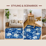 Contemporary Gray Floral(Blue)
