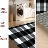 Rustic Black and White Check Motif(Black)