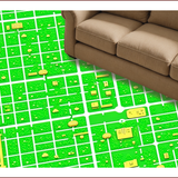 Non Slip City Map Playmat(Green)