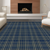 Contemporary Gold Trimmed Geometric Design(Blue)