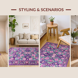 Whimsical Purple Floral Tapestry(Purple)