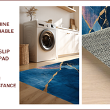 Artistic Gold Foil Geometric Print(Blue)