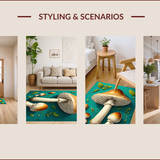 Cushioned Mushroom Neutral Kitchen Mats(Green)