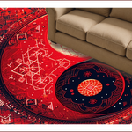 Ultra Soft Area Rug, Non Slip, Stain Resistant, Washable Area Rugs for Living Room, Bedroom, Soft Non-Slip Yin Yang Meditation Rug(Red) - ODIKA
