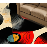 Music Theme Black Round Accent(Red)
