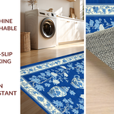 Chic Minimalist White Botanical(Blue)