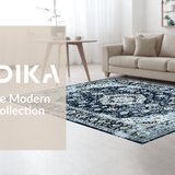 Navy Toned Vintage Floral Motif(Blue)