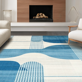 Abstract Irregular Blue Cream Motif(Blue)