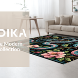 Whimsical Floral Snake Motif(Blue)
