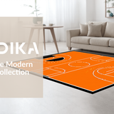 Vibrant Circular Basketball Motif(Orange)