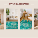 Vibrant Turquoise Medallion Motif(Blue)