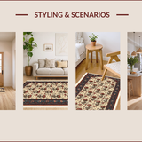 Mushroom Themed Low Profile Boho Doormat(White)