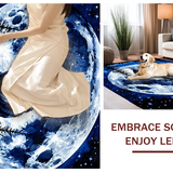 Artful Wolf Motif in Serene Tones(Blue)