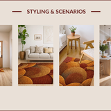 Modern Wavy Circles Design(Brown)