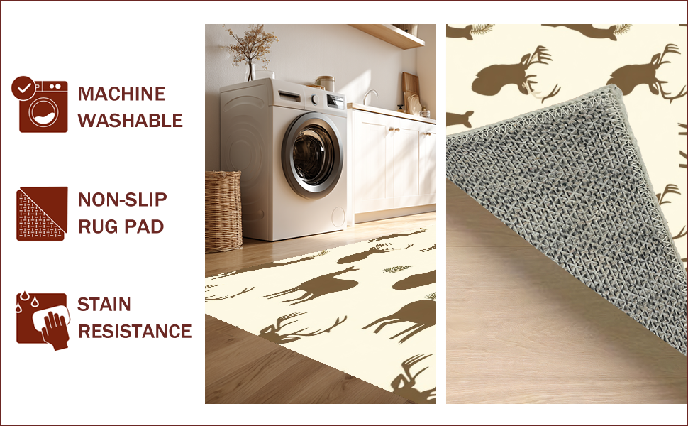 Ultra Soft Area Rug, Non Slip, Stain Resistant, Washable Area Rugs for Living Room, Bedroom, Fluffy Faux Deer Fur(Beige) - ODIKA