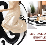 Black and White Animal Shower Mat Non Slip(Black)