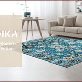 Rustic Distressed Floral Tapestry(Blue)