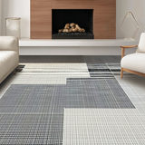 Modern Rustic Shag with Geometric Elements(Black)