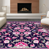 Artistic Low Pile Floral(Black)