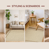 Sophisticated Neutral Herringbone Layout(Beige)