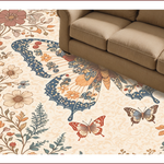 Ultra Soft Area Rug, Non Slip, Stain Resistant, Washable Area Rugs for Living Room, Bedroom, Soft Modern Butterfly Nursery Rug(Beige) - ODIKA