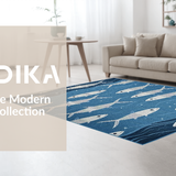 Minimalist Blue and White Fusion(Blue)