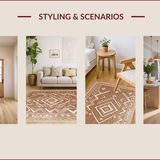 Yellowbrown Cream Tribal Entryway Area(Brown)