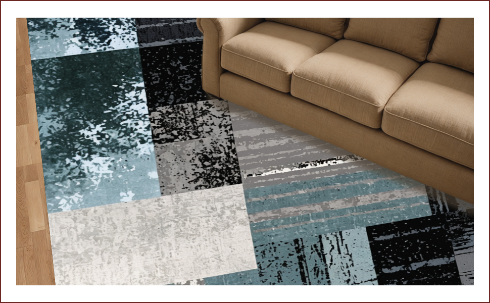 Ultra Soft Area Rug, Non Slip, Stain Resistant, Washable Area Rugs for Living Room, Bedroom, Abstract Circle Modern Carpet(Gray) - ODIKA