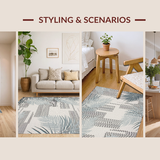 Modern Striking Leaf Print(Beige)