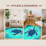Coastal Vibrant Turtle Motif(Blue)