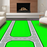 Playful Cartoon Airplane Road Design(Green)
