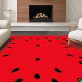 Whimsical Citrus Patterned Mat(Red)