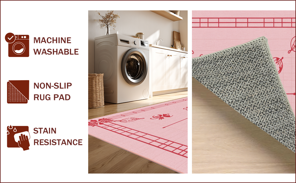 Ultra Soft Area Rug, Non Slip, Stain Resistant, Washable Area Rugs for Living Room, Bedroom, Cowgirl Boots Disco(Pink) - ODIKA