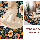 Floral Black for Kids Room and Office(Black)
